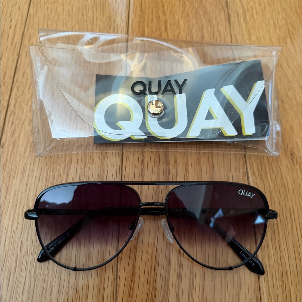 Quay Black High Key Micro Aviator Sunglasses